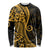 Gold Polynesia Paisley Long Sleeve Shirt Polynesian With Tropical Flowers LT14 Unisex Gold - Polynesian Pride