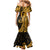 Gold Polynesia Paisley Mermaid Dress Polynesian With Tropical Flowers LT14 - Polynesian Pride