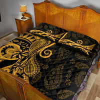 Gold Polynesia Paisley Quilt Bed Set Polynesian With Tropical Flowers LT14 - Polynesian Pride