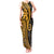 Gold Polynesia Paisley Tank Maxi Dress Polynesian With Tropical Flowers LT14 Women Gold - Polynesian Pride