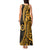 Gold Polynesia Paisley Tank Maxi Dress Polynesian With Tropical Flowers LT14 - Polynesian Pride