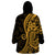 Gold Polynesia Paisley Wearable Blanket Hoodie Polynesian With Tropical Flowers LT14 - Polynesian Pride