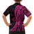 Pink Polynesia Paisley Family Matching Off Shoulder Short Dress and Hawaiian Shirt Polynesian With Tropical Flowers LT14 - Polynesian Pride