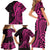 Pink Polynesia Paisley Family Matching Short Sleeve Bodycon Dress and Hawaiian Shirt Polynesian With Tropical Flowers LT14 - Polynesian Pride