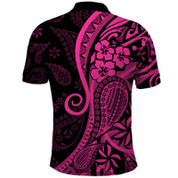 Pink Polynesia Paisley Polo Shirt Polynesian With Tropical Flowers LT14 - Polynesian Pride