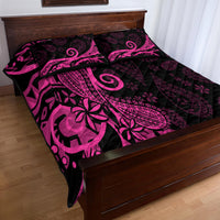 Pink Polynesia Paisley Quilt Bed Set Polynesian With Tropical Flowers LT14 - Polynesian Pride