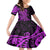 Polynesia Paisley Family Matching Long Sleeve Bodycon Dress and Hawaiian Shirt Polynesian With Tropical Flowers - Purple LT14 Daughter's Dress Purple - Polynesian Pride