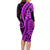 Polynesia Paisley Family Matching Long Sleeve Bodycon Dress and Hawaiian Shirt Polynesian With Tropical Flowers - Purple LT14 - Polynesian Pride