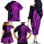 Polynesia Paisley Family Matching Off Shoulder Long Sleeve Dress and Hawaiian Shirt Polynesian With Tropical Flowers - Purple LT14 - Polynesian Pride