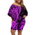 Polynesia Paisley Family Matching Off Shoulder Short Dress and Hawaiian Shirt Polynesian With Tropical Flowers - Purple LT14 Mom's Dress Purple - Polynesian Pride