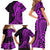 Polynesia Paisley Family Matching Short Sleeve Bodycon Dress and Hawaiian Shirt Polynesian With Tropical Flowers - Purple LT14 - Polynesian Pride