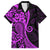 Polynesia Paisley Family Matching Short Sleeve Bodycon Dress and Hawaiian Shirt Polynesian With Tropical Flowers - Purple LT14 Dad's Shirt - Short Sleeve Purple - Polynesian Pride