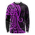 Polynesia Paisley Long Sleeve Shirt Polynesian With Tropical Flowers - Purple LT14 Unisex Purple - Polynesian Pride