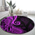 Polynesia Paisley Round Carpet Polynesian With Tropical Flowers - Purple LT14 - Polynesian Pride