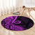 Polynesia Paisley Round Carpet Polynesian With Tropical Flowers - Purple LT14 - Polynesian Pride