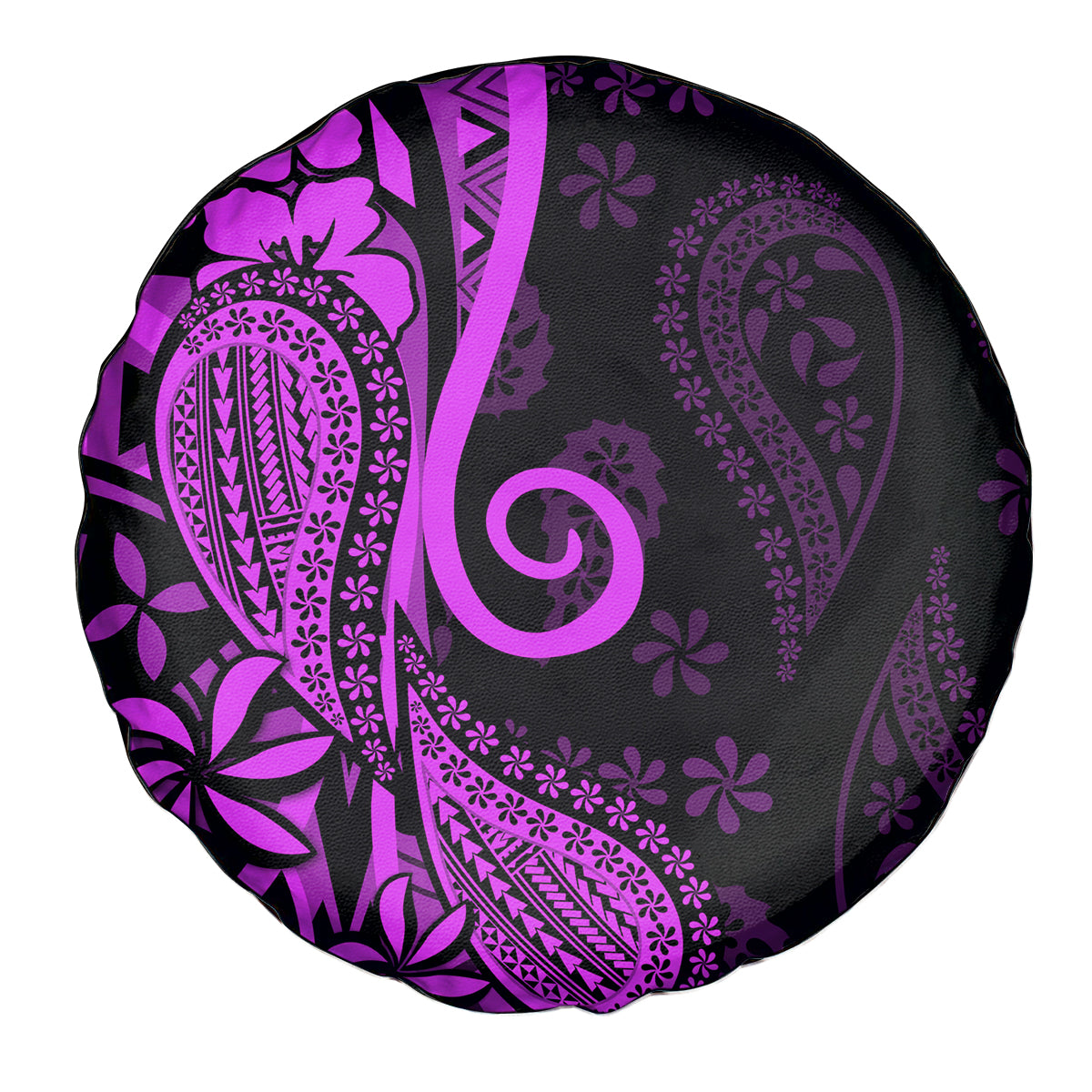 Polynesia Paisley Spare Tire Cover Polynesian With Tropical Flowers - Purple LT14 - Polynesian Pride