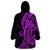 Polynesia Paisley Wearable Blanket Hoodie Polynesian With Tropical Flowers - Purple LT14 - Polynesian Pride