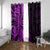 Polynesia Paisley Window Curtain Polynesian With Tropical Flowers - Purple LT14 With Grommets Purple - Polynesian Pride