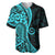 Polynesia Paisley Baseball Jersey Polynesian With Tropical Flowers - Turquoise LT14 Turquoise - Polynesian Pride