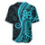 Polynesia Paisley Baseball Jersey Polynesian With Tropical Flowers - Turquoise LT14 - Polynesian Pride