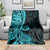 Polynesia Paisley Blanket Polynesian With Tropical Flowers - Turquoise LT14 - Polynesian Pride