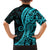 Polynesia Paisley Family Matching Long Sleeve Bodycon Dress and Hawaiian Shirt Polynesian With Tropical Flowers - Turquoise LT14 - Polynesian Pride