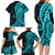 Polynesia Paisley Family Matching Long Sleeve Bodycon Dress and Hawaiian Shirt Polynesian With Tropical Flowers - Turquoise LT14 - Polynesian Pride