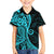 Polynesia Paisley Family Matching Long Sleeve Bodycon Dress and Hawaiian Shirt Polynesian With Tropical Flowers - Turquoise LT14 Son's Shirt Turquoise - Polynesian Pride