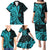 Polynesia Paisley Family Matching Puletasi Dress and Hawaiian Shirt Polynesian With Tropical Flowers - Turquoise LT14 - Polynesian Pride