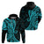 Polynesia Paisley Hoodie Polynesian With Tropical Flowers - Turquoise LT14 - Polynesian Pride