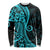 Polynesia Paisley Long Sleeve Shirt Polynesian With Tropical Flowers - Turquoise LT14 Unisex Turquoise - Polynesian Pride