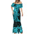 Polynesia Paisley Mermaid Dress Polynesian With Tropical Flowers - Turquoise LT14 - Polynesian Pride