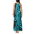 Polynesia Paisley Tank Maxi Dress Polynesian With Tropical Flowers - Turquoise LT14 - Polynesian Pride