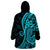 Polynesia Paisley Wearable Blanket Hoodie Polynesian With Tropical Flowers - Turquoise LT14 - Polynesian Pride