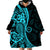 Polynesia Paisley Wearable Blanket Hoodie Polynesian With Tropical Flowers - Turquoise LT14 - Polynesian Pride