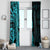 Polynesia Paisley Window Curtain Polynesian With Tropical Flowers - Turquoise LT14 - Polynesian Pride