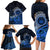 Talofa Samoa Family Matching Long Sleeve Bodycon Dress and Hawaiian Shirt Samoan Kava Bowl Siapo Pattern - Blue LT14 - Polynesian Pride