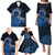 Talofa Samoa Family Matching Puletasi Dress and Hawaiian Shirt Samoan Kava Bowl Siapo Pattern - Blue LT14 - Polynesian Pride