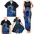 Talofa Samoa Family Matching Tank Maxi Dress and Hawaiian Shirt Samoan Kava Bowl Siapo Pattern - Blue LT14 - Polynesian Pride