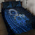 Talofa Samoa Quilt Bed Set Samoan Kava Bowl Siapo Pattern - Blue LT14 - Polynesian Pride