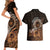 Talofa Samoa Couples Matching Short Sleeve Bodycon Dress and Hawaiian Shirt Samoan Kava Bowl Siapo Pattern - Brown LT14 - Polynesian Pride