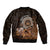 Talofa Samoa Sleeve Zip Bomber Jacket Samoan Kava Bowl Siapo Pattern - Brown LT14 - Polynesian Pride