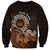 Talofa Samoa Sweatshirt Samoan Kava Bowl Siapo Pattern - Brown LT14 Unisex Brown - Polynesian Pride