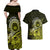 Lime Green Talofa Samoa Couples Matching Off Shoulder Maxi Dress and Hawaiian Shirt Samoan Kava Bowl Siapo Pattern LT14 - Polynesian Pride