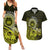 Lime Green Talofa Samoa Couples Matching Summer Maxi Dress and Hawaiian Shirt Samoan Kava Bowl Siapo Pattern LT14 Lime Green - Polynesian Pride