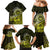 Lime Green Talofa Samoa Family Matching Mermaid Dress and Hawaiian Shirt Samoan Kava Bowl Siapo Pattern LT14 - Polynesian Pride