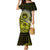 Lime Green Talofa Samoa Family Matching Mermaid Dress and Hawaiian Shirt Samoan Kava Bowl Siapo Pattern LT14 Mom's Dress Lime Green - Polynesian Pride