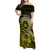 Lime Green Talofa Samoa Family Matching Off Shoulder Maxi Dress and Hawaiian Shirt Samoan Kava Bowl Siapo Pattern LT14 Mom's Dress Lime Green - Polynesian Pride