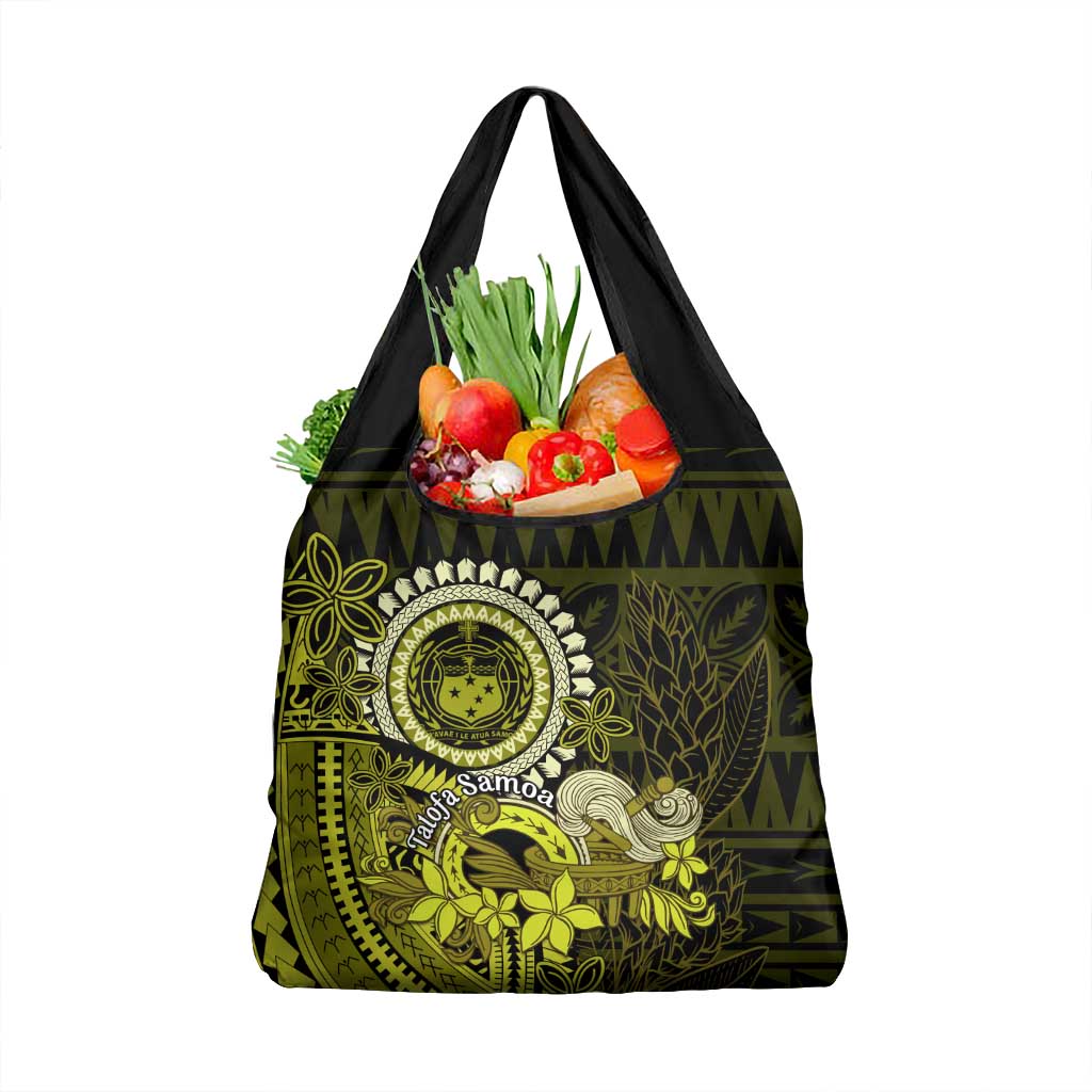 Lime Green Talofa Samoa Grocery Bag Samoan Kava Bowl Siapo Pattern LT14 1-pack One Size Lime Green - Polynesian Pride