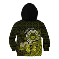Lime Green Talofa Samoa Kid Hoodie Samoan Kava Bowl Siapo Pattern LT14 - Polynesian Pride